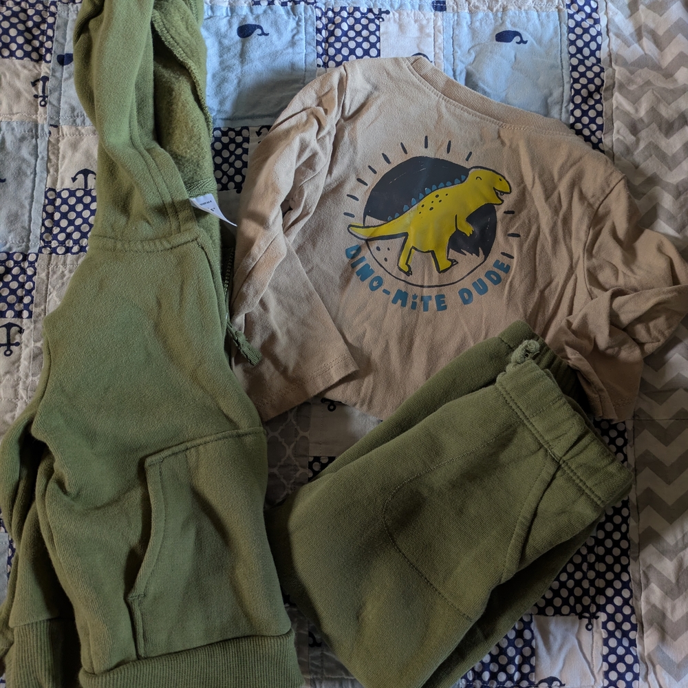 Carter's Green Dino-Mite Sweatpants Set